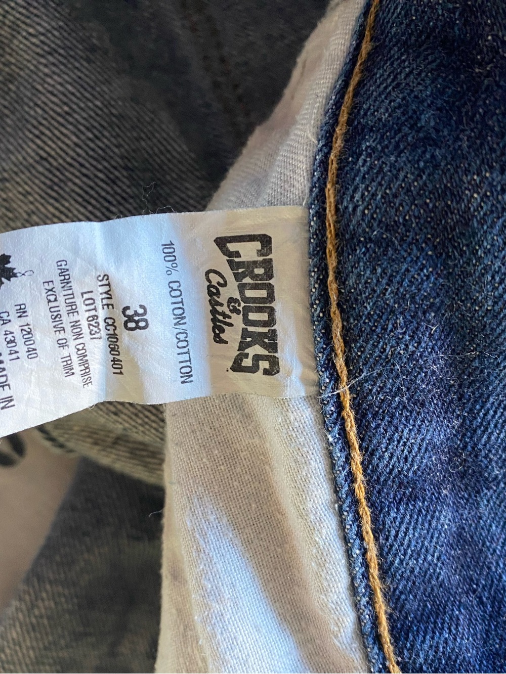 Crooks & Castles Men's Dark Blue Straight Jeans - Picture 4 of 10